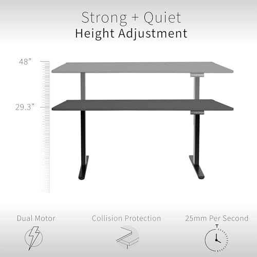 VIVO Black 60 x 30 in Standing Desk, DESK-KIT-E2B-P3B