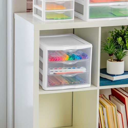 Sterilite Wide 3-Drawer Storage Unit for Bedroom and Dresser, 8-Pack
