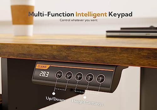 Claiks Standing Desk 48 Inch with Keyboard Tray Rustic Brown