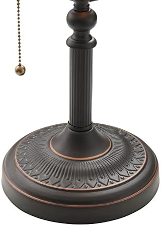 Matted Orange Glass Bankers Desk Lamp with Pull Chain Switch Plug in Fixture