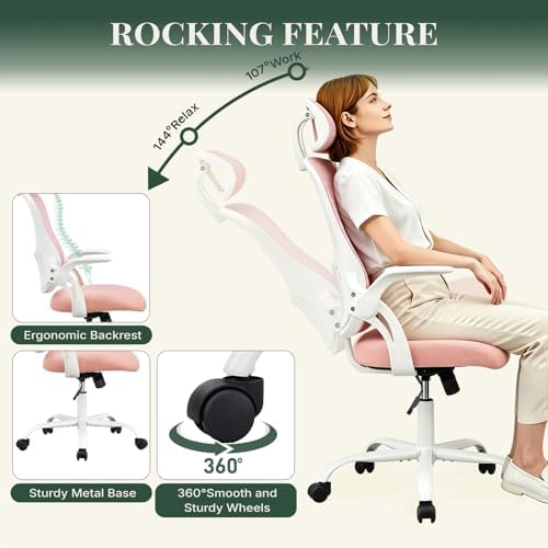 Computer Chair, Mesh Office Desk Chair with Lumbar Support