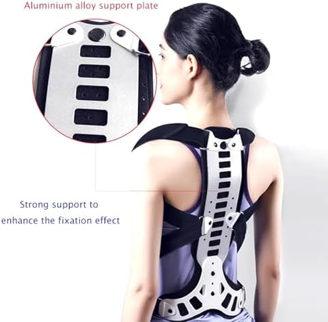 Orthosis Cervical Thoracic Halo Brace, Metal Spinal Auxiliary Orthosis, Adjustable Rigid Metal Extension Back Straightener Brace Vest, for Kyphosis Humpback Thoracic Spinal Support Pain Relief (Large)