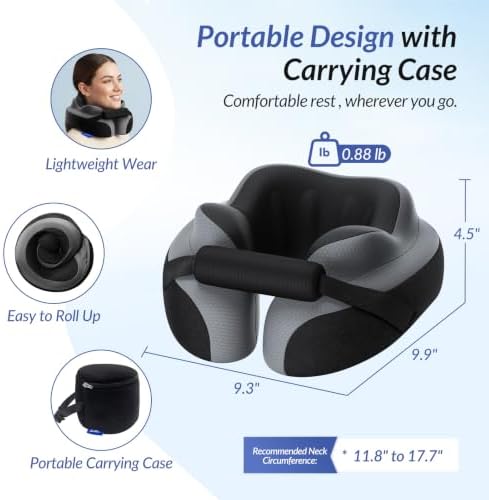ZIKEE Travel Pillow for Airplane, Adjustable Chin Support for Stable Sleep, Ergonomic Neck Pillow to Support Head & Neck on Flights, Ear-Friendly Memory Foam Airplane Pillow, Carry Case, Airy Cover