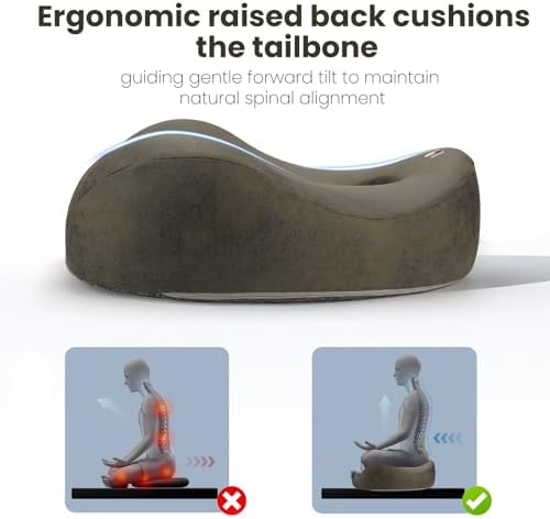 Meditation Cushion Memory Foam Floor Pillow for Cross Legged Sitting
