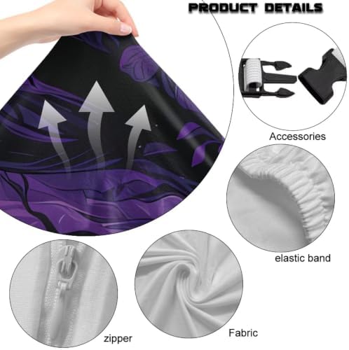 Purple Forest Black Cat Witchy Gaming Chair Cover Stretchable Game Chair Slipcovers with 2 Armrest Covers, Scratch-Proof Gamer Desk Chair Covers for Computer Office Seat