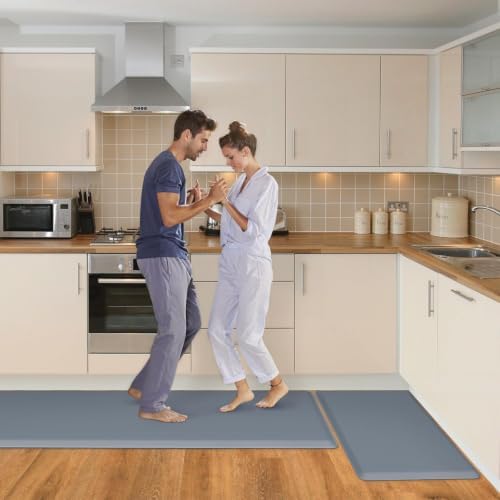 HappyTrends 2 PCS Kitchen Mat Cushioned Anti-Fatigue Floor Mat, Heavy Duty