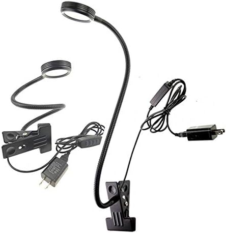 2 Pack 3W LED Clamp Desk Lamp 3 Color Dimmable Gooseneck Clip Light