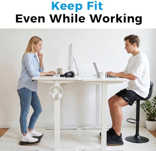 Wobble Balance Board for Standing Desk – Wooden Exercise Board for Balance