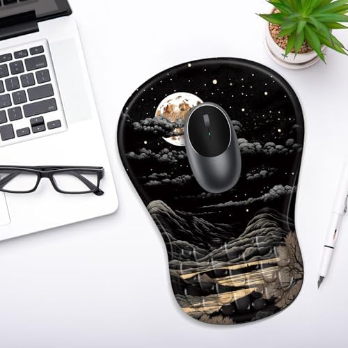YIWEI Ergonomic Mouse Pad with Wrist Rest for Carpal Tunnel Pain Relief