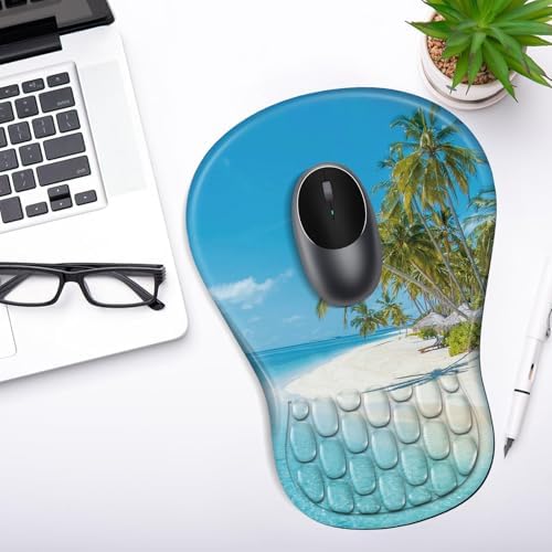YIWEI Ergonomic Mouse Pad with Wrist Rest for Carpal Tunnel Pain Relief