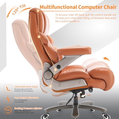 VUZI 700lbs Big and Tall Office Chair, Large Executive Leather Desk Chair