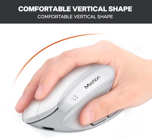 MEETION Ergonomic Keyboard Mouse Combo, Split Design, Vertical Mouse, Gray