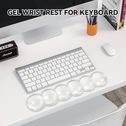 Gel Wrist Rest for Keyboard,Jelly Clear Gel Keyboard Wrist Rest-White