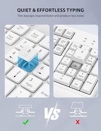 Wireless Keyboard and Mouse Combo - Full-Sized, Ergonomic Wrist Rest