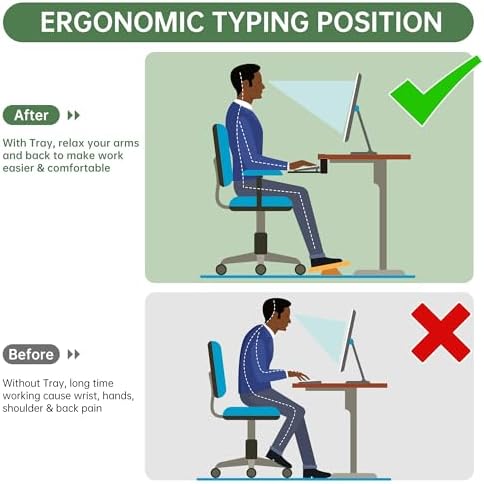 UPGRAVITY Extra Large Keyboard Tray Under Desk White