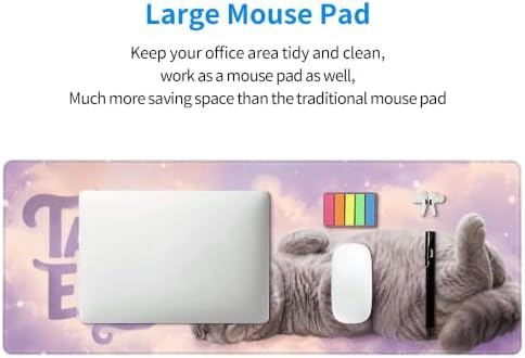 Scottish Fold Cute Mouse Pad Mouse Pads for Desk 11.8x31.5 in Pink