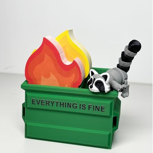 Funny Garbage Can Fire Pen Holder 300 Sticky Notes -Gag Gifts for Coworkers