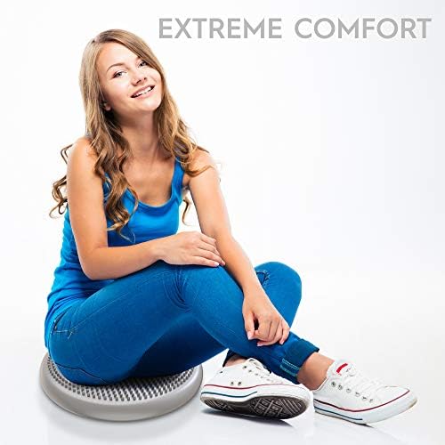 Bouncyband – Wiggle Seat – Silver, 13” D – Large Sensory Cushion for Kids