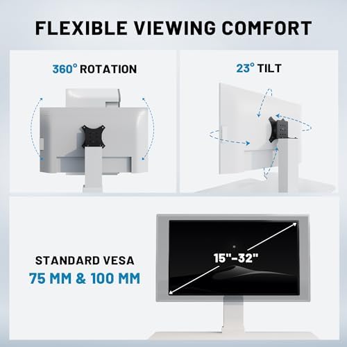 Electric Standing Desk Converter 36" Wide, Height Adjustable Desk Riser, Computer Workstation, Sit-Stand Convertor for Home, Office, School (White, 1 Arm Included)
