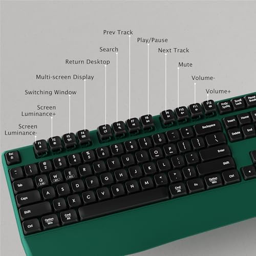 Ergonomic Wireless Bluetooth Keyboard with Wrist Rest (Green)