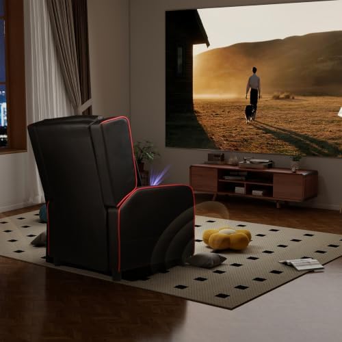 LUCKRACER Gaming Recliner Chair for Living Room Racing Style Single PU Leather Gaming Sofa for Adults Modern Game Recliners Ergonomic Comfortable Home Theater Seating, Red