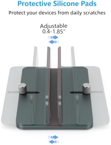 Aluminum Vertical Laptop Stand Holder, Adjustable Dock for MacBook