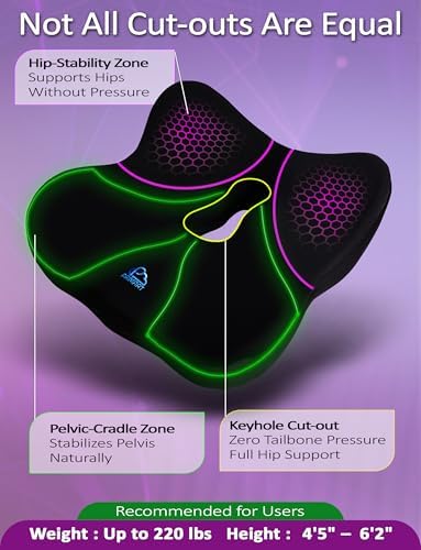 Memory Foam Seat Cushion for Pressure Relief, Ergonomic Office Chair Cushion for Coccyx, Sciatica & Tailbone Pain Relief, Hemorrhoid Donut Pillow, Cushion for Postpartum Pregnancy, After Surgery