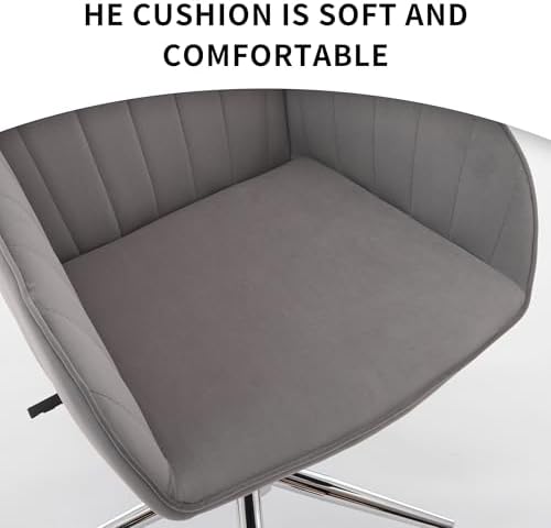 Home Office Desk Chair with Memory Foam Cushion and Silver Metal Base