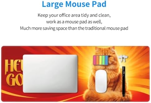 Persian Cat Cute Mouse Pad Mouse Pads for Desk 11.8x31.5 in Red Gold