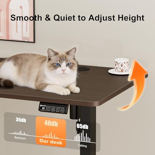 67"x24" Standing Desk, Height Adjustable Sit-Stand Home Office, Walnut