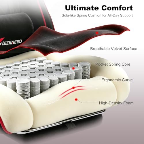 Fabric Gaming Chair for Adults, Comfortable Office Chair with Footrest