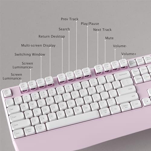 Ergonomic Wireless Bluetooth Keyboard with Wrist Rest (Pink)