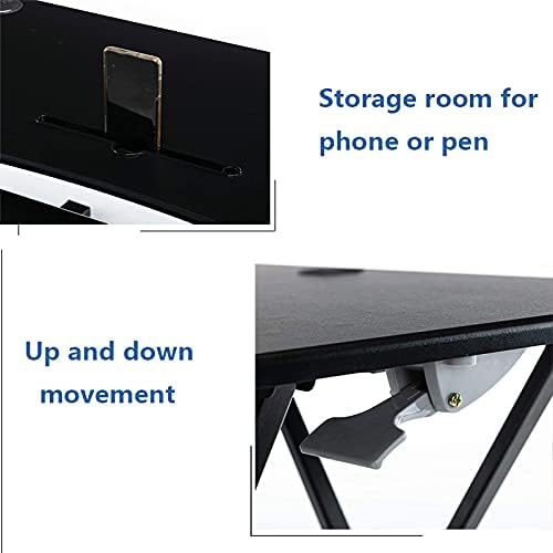Legend Vansen 32 Inch Adjustable Height Standing Desk Converter Wide Laptop Riser or Dual Monitor Workstation, Black