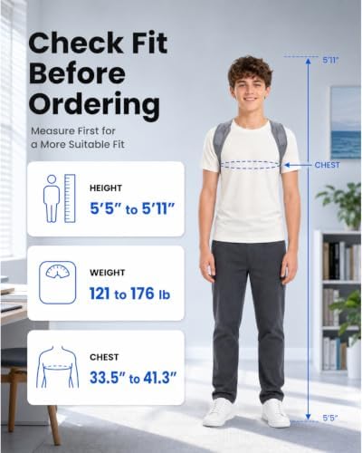 OFIR Teen Boys Posture Corrector, Upper Back Reminder for Studying