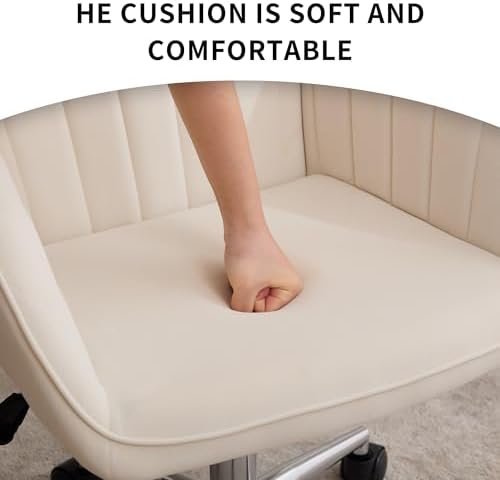 Ergonomic Home Office Desk Chair with Memory Foam Cushion, Silver Base