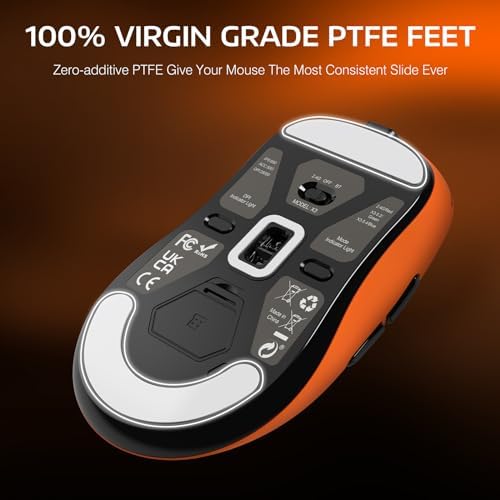 ATTACK SHARK X3 49g Ultra-Lightweight Wireless Gaming Mouse, Orange