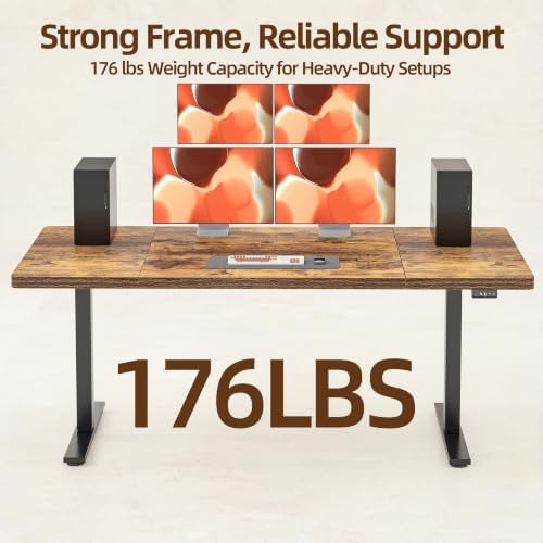 TIQLAB 79 * 32 Large Standing Desk, Conference Room Tables, Rustic Brown