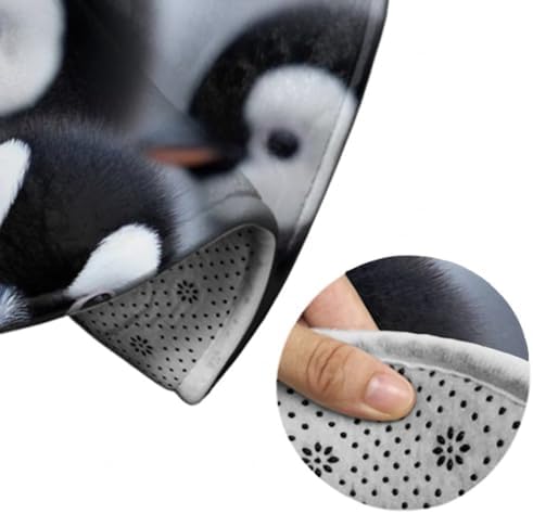 Fashion Round Area Rug Large Non Slip Carpet Unisex Home Decor Mat Cute Penguins Fun Art