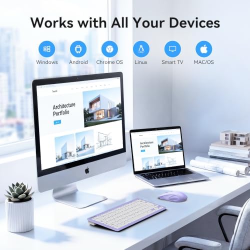 TECKNET Wireless Keyboard and Mouse Combo, Mini Cordless Computer Keyboard and Mouse Set 2.4GHz, Silent Adjustable 1600 DPI, Quiet Click, Lag-Free for Computer, Laptop, PC, Windows, Mac, Chrome OS