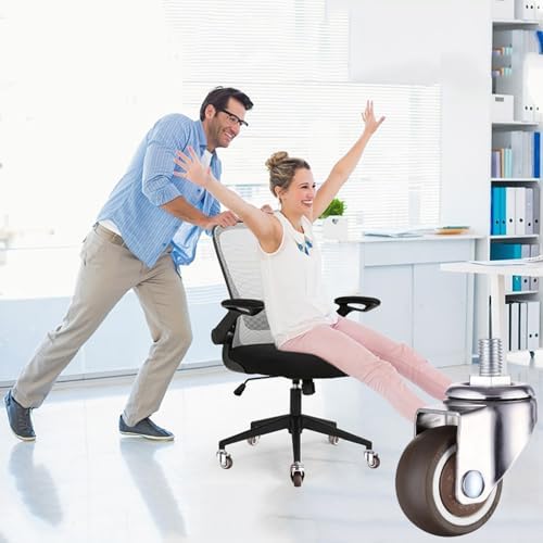 1.5" Office Chair Casters Wheels, 5-Pack, 10x15mm Threaded Stem Castor