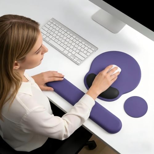 Mouse Pad with Keyboard Wrist Rest,Ergonomic Mousepad Support Set