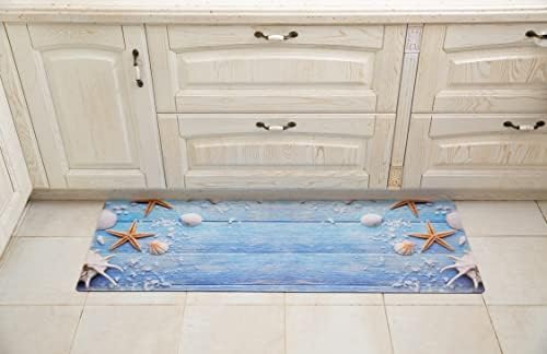 J&V TEXTILES Kitchen Mat Cushioned Anti Fatigue Floor Mat,19.6"x55", Thick Non Slip Waterproof Kitchen Rugs and Mats, Standing Mat for Kitchen,Floor,Home,Office,Desk,Sink,Laundry (Coastal)