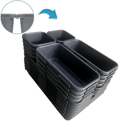 Kutesna 25 PCS Interlocking Desk Drawer Organizer Separator for Office,Bathroom,Kitchen,Makeup,Tool(4 Sizes) (Pack of 2)