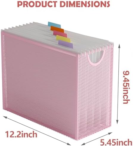 Sinboun Hanging File Organizer Includes 5 Hanging Folders for Office, Pink