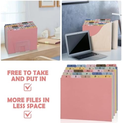 gisgfim 25 Alphabet File Guides, A‑Z Top‑Tab File Cabinet Dividers, Boho