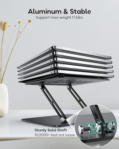 LOXP Adjustable Laptop Stand for Desk, Aluminum Computer Stand