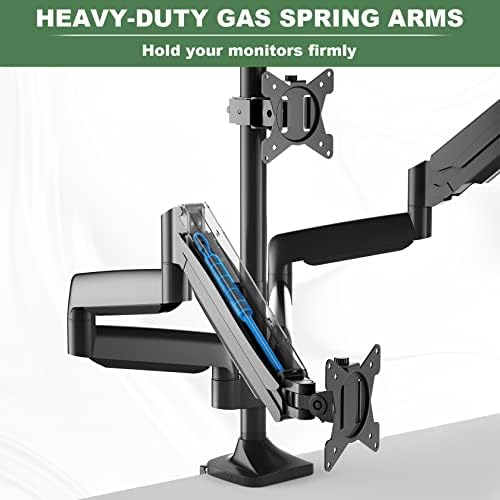 Triple Monitor Stand with Heavy Duty C-Clamp Base for Screens up to 32"