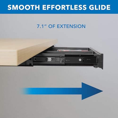 Mount-It! Under Desk Drawer Organizer with 2 Compartments, Shallow Low-Profile Slide-Out Desk Tray, 20.7″ x 8.9″ x 1.8″, Pull-Out Pencil Drawer for Traditional & Standing Desks - Black