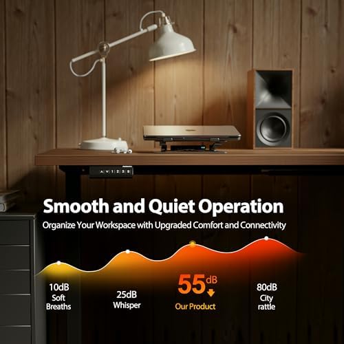 Agilestic 63 x 55 Inch L Shaped Electric Standing Desk, Dark Walnut
