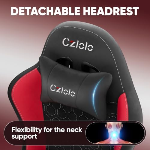 Czlolo Fabric Big and Tall Gaming Chair with Extended Footrest